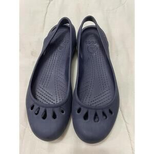 Crocs Ballet Flats Womens Size 10 Sling Back Closed Toe Comfort Shoes Navy